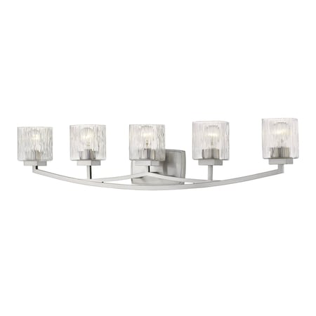 Z-Lite Zaid 5 Light Vanity, Brushed Nickel & Chisel 1929-5V-BN